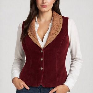 Double D Ranch studded velvet and suede vest (oversized)